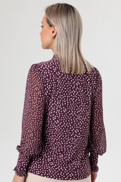Блузка брусничного цвета с рукавами из шифона Rise(фото3)