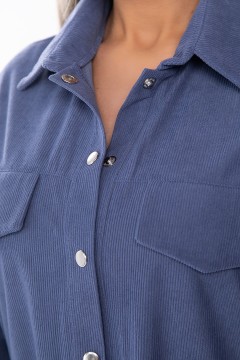 Вельветовая рубашка на кнопках Lady Taiga(фото3)