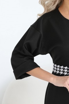 Платье чёрное трикотажное с рукавом три четверти Wisell(фото3)