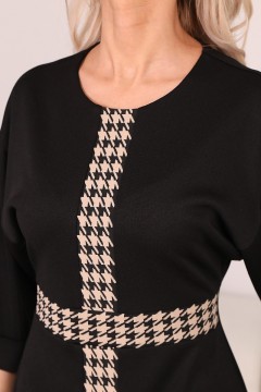 Платье чёрное трикотажное с рукавом три четверти Wisell(фото3)