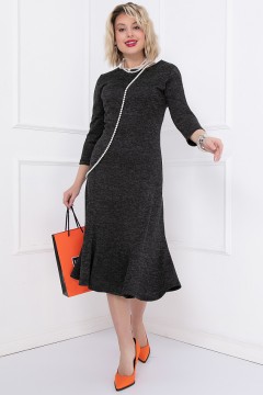 Чёрное трикотажное платье с укороченными рукавами Bellovera(фото2)
