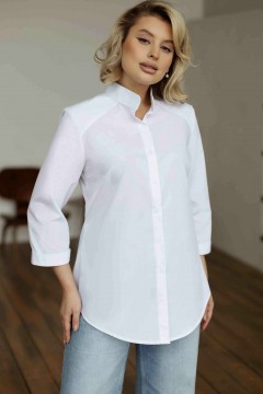 Белая блузка с оригинальной кокеткой Фабрика белых блуз