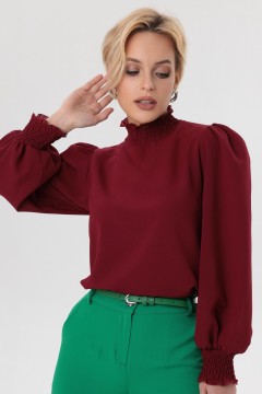 Бордовая блузка с пышными рукавами Rise(фото2)
