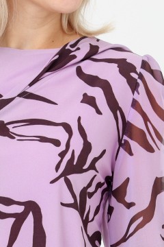 Лиловая трикотажная блуза с рукавами из шифона Rise(фото2)