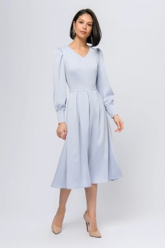 Платье миди серо-голубого цвета 1001 dress(фото2)