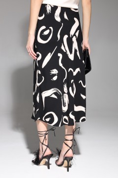 Чёрная длинная юбка с принтом Cloxy(фото4)