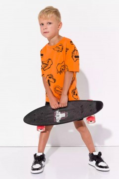 Оранжевая футболка для мальчика 10577/1AW23 Vulpes Familiy(фото2)