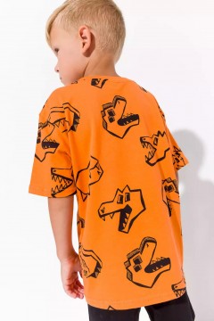 Оранжевая футболка для мальчика 10577/1AW23 Vulpes Familiy(фото3)
