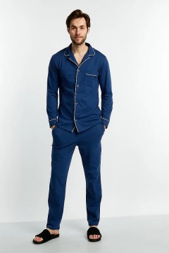 Синяя трикотажная мужская пижама 7918 Lika Dress man