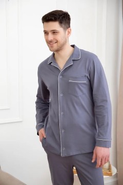 Серая трикотажная мужская пижама 7919 Lika Dress man(фото2)