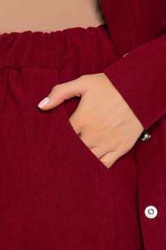 Бордовый костюм из микровельвета Lady Taiga(фото5)