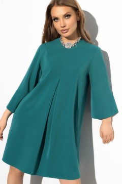 Зелёное платье с асимметричным низом Charutti