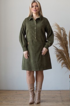 Короткое платье цвета хаки  Novita(фото2)