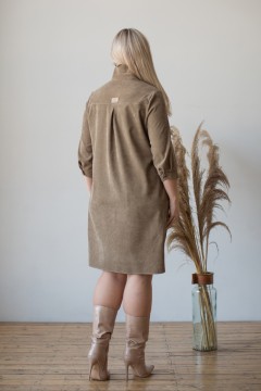 Короткое платье прямого силуэта песочного цвета Novita(фото4)