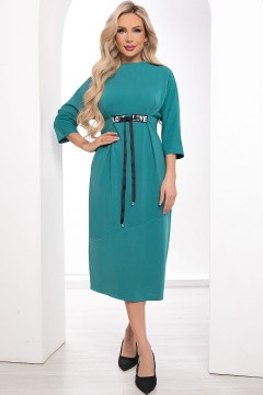 Трикотажное бирюзовое платье с карманами LT collection(фото3)