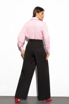 Широкие чёрные брюки с защипами и карманами Charutti(фото4)
