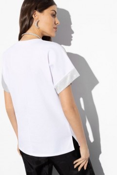 Белая футболка из трикотажа Charutti(фото4)