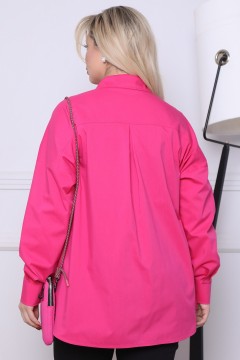 Рубашка цвета фуксии с накладным карманом Agata(фото3)