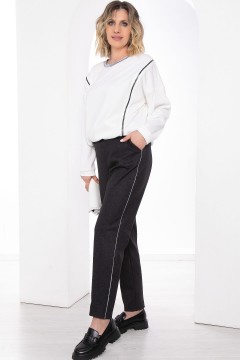 Чёрные трикотажные брюки с карманами Lady Taiga(фото2)