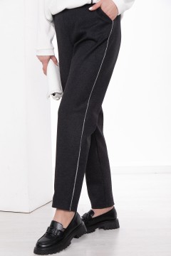 Чёрные трикотажные брюки с карманами Lady Taiga(фото3)