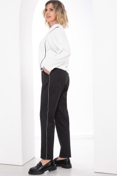 Чёрные трикотажные брюки с карманами Lady Taiga(фото4)