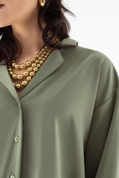 Шёлковая блузка с английским воротником в зелёном цвете Charutti(фото2)
