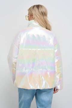 Демисезонная куртка на молнии молочного цвета Jetty(фото3)
