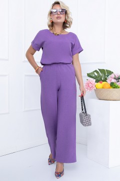 Фиолетовый костюм с прямыми брюками Bellovera(фото2)