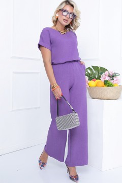 Фиолетовый костюм с прямыми брюками Bellovera(фото3)