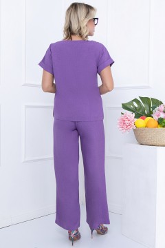 Фиолетовый костюм с прямыми брюками Bellovera(фото5)