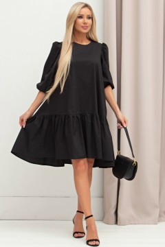 Чёрное платье с притачным воланом Салли №1 Valentina(фото2)