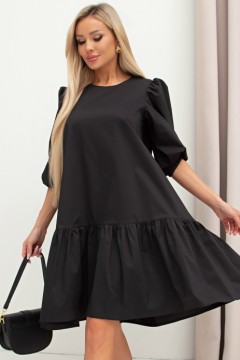 Чёрное платье с притачным воланом Салли №1 Valentina