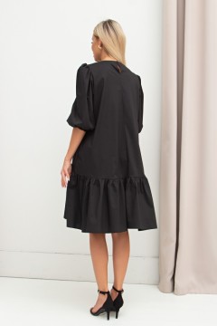 Чёрное платье с притачным воланом Салли №1 Valentina(фото3)
