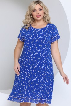 Синее шифоновое платье с цветочным принтом Agata