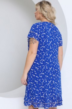 Синее шифоновое платье с цветочным принтом Agata(фото3)