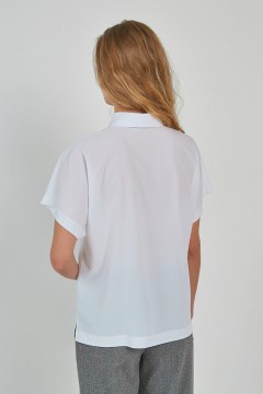 Белая блуза с коротким рукавом Priz(фото5)
