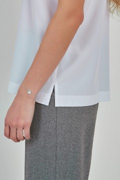 Белая блуза с коротким рукавом Priz(фото4)