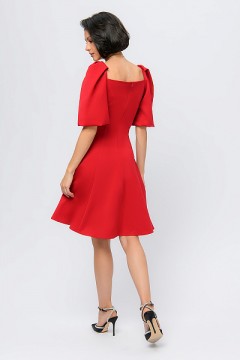 Красное платье с объемными рукавами 1001 dress(фото3)