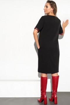 Короткое чёрное платье с карманами Charutti(фото3)