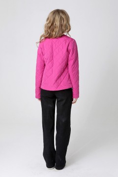 Демисезонная куртка-жакет тёмно-розового цвета 24122 Dizzyway(фото3)