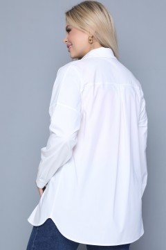 Белая рубашка с накладным карманом Agata(фото4)