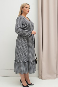 Трикотажное платье с принтом гусиные лапки Амадея №1 Valentina(фото3)