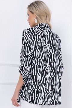 Чёрно-белая блузка с принтом зебра Bellovera(фото4)