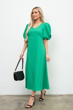 Длинное зелёное льняное платье Сэра №1 Valentina(фото4)