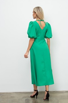 Длинное зелёное льняное платье Сэра №1 Valentina(фото6)
