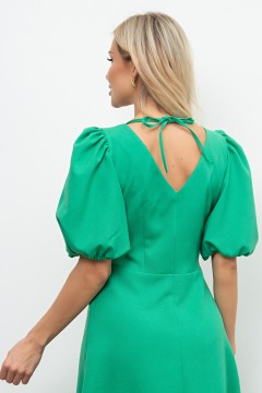 Длинное зелёное льняное платье Сэра №1 Valentina(фото5)