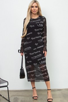 Длинное чёрное платье из сетки Донелла №1 Valentina