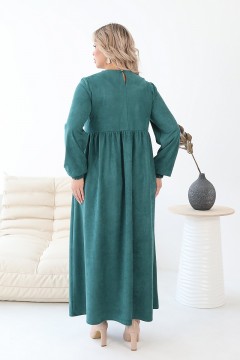 Длинное трикотажное зелёное платье с карманами Wisell(фото4)
