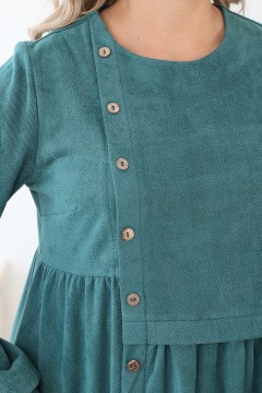 Длинное трикотажное зелёное платье с карманами Wisell(фото2)
