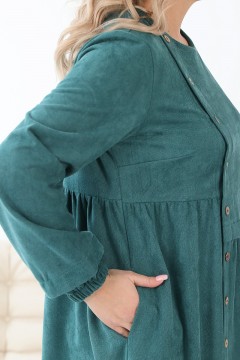 Длинное трикотажное зелёное платье с карманами Wisell(фото3)